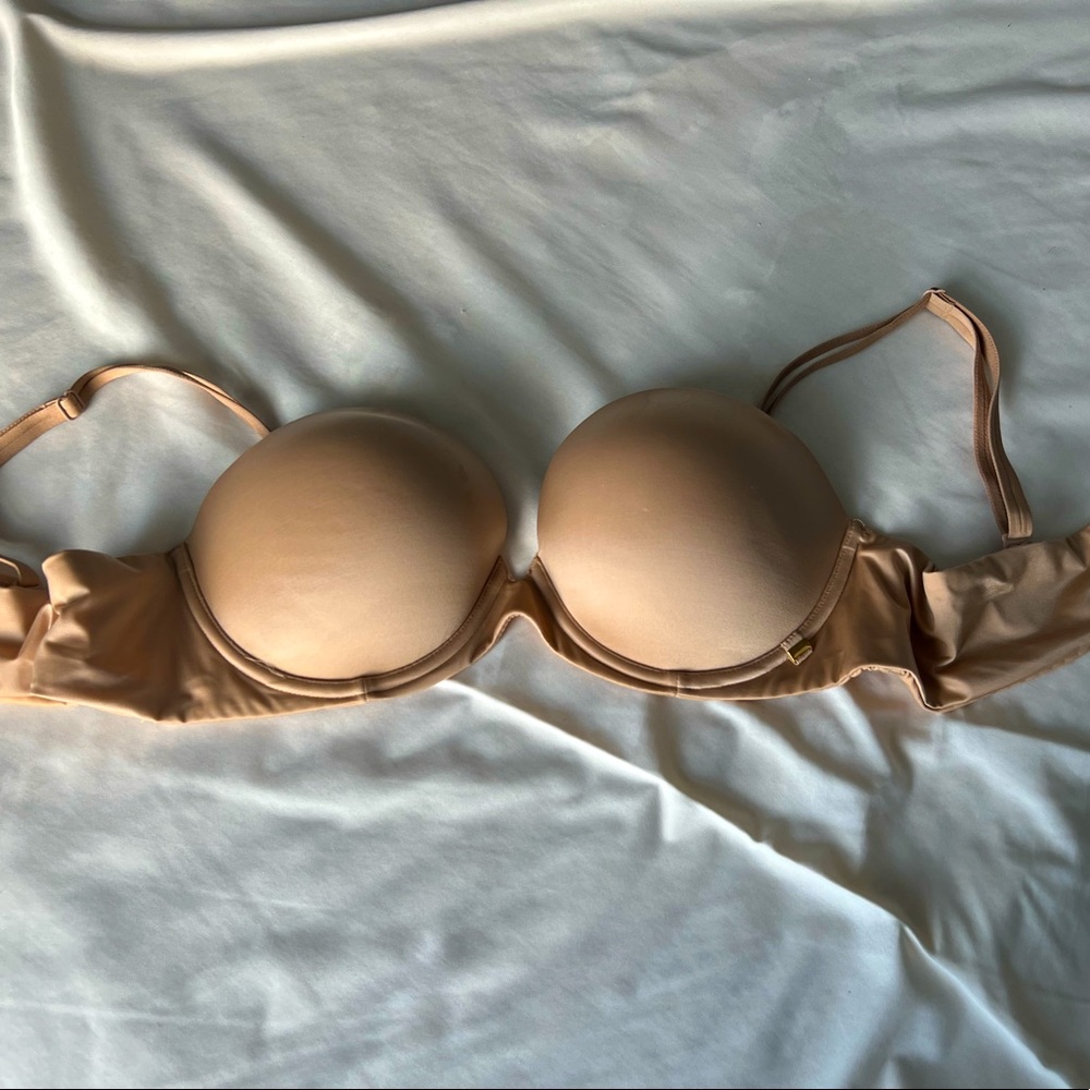 LIKE NEW Victoria's Secret VERY SEXY Push-Up Convertible Strapless Bra 36C Nude
